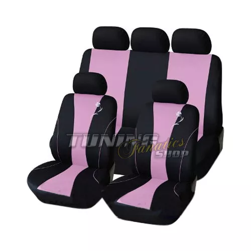 For Many Vehicles Seat Cover Seat Covers Black Pink Set