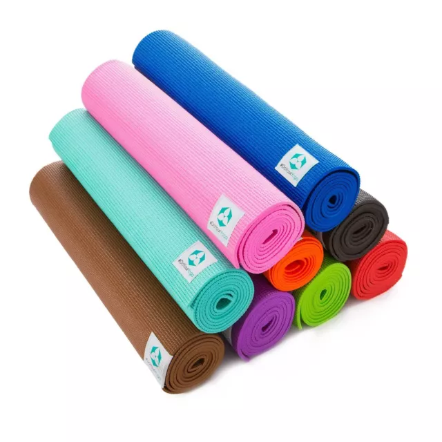 4mm Estera de Yoga 183x61cm Antideslizante, Yoga Pilates Base Fitness Mate 0,4cm