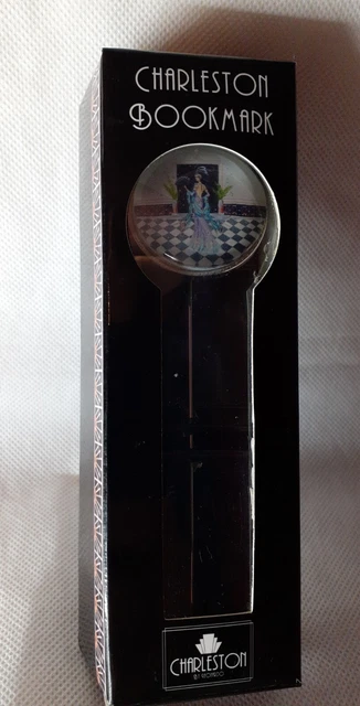 Leonardo Charleston Metal with Glass Design Bookmark Silver Art Deco