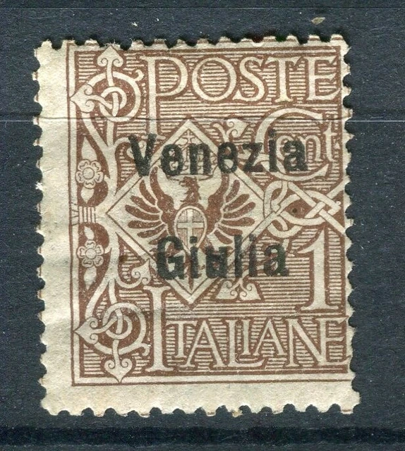 ITALY; VENEZIA GIULIA early 1900s Emmanuel Optd. issue Mint hinged 1c. value