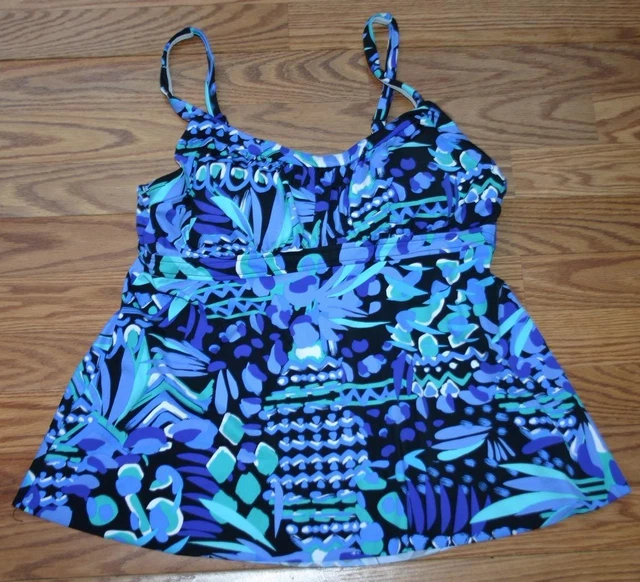 Haut De Maillot De Bain Tankini Avec Armatures 2X - Imprimé Marguerites Colorées - JUST MY SIZE 24W