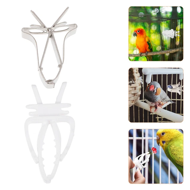 Soporte de comida para pájaros con abrazadera para jaula para pájaros 4 piezas