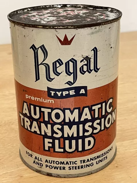 Regal Type A Automatic Transmission Fluid Can 1 Quart Metal Can Full