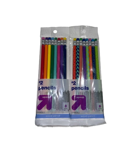 Up & Up 8 Count #2 Multicolored Wood Pencils 2 Packs