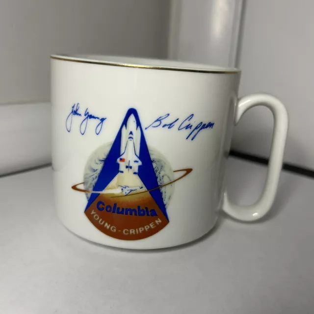 Vintage NASA Space Shuttle Columbia Collector Coffee Mug | STS-1 Young Crippen