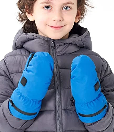 Beheizte Handschuhe für Kinder Ski Schnee Fäustlinge Jungen Mädchen wiederaufladbar