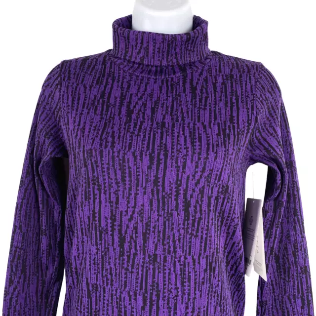 ATHLETA FLURRY ELEMENTAL Turtleneck Women's XS Purple Black Long Sleeve ...
