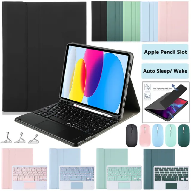 Case with Keyboard and Mouse for iPad 7/8/9th Gen Air 4/5th Magnetic Detachable