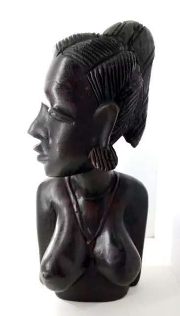 Antique African Tribe Carved Wood Fetish Woman Large Figure Standing Statue Art