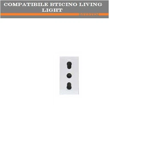 Bticino Living Now Presa Bipasso, Bianco, Pacco da 5