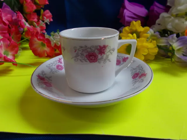 Lovely Duo Set - Demitasse Cup / Saucer - Nice Floral Vgc # M 335