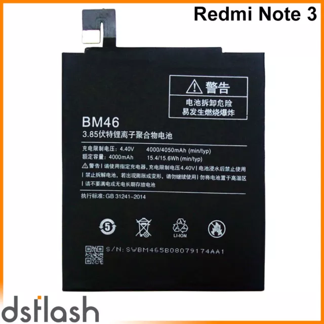 Bateria Xiaomi Redmi Note 3 BM46 4050mAh 3.85V Nueva BM 46 Repuesto