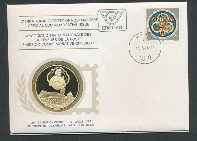 Austria: 1976 Babenberg Era Large Proof Silver Medal PNC (Weight 20g 38mm)