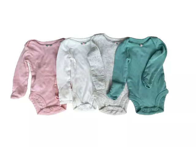 Carters Baby Girl Infant Winter Lot Of 4 Long Sleeve Pieces Bodysuit- Sz Newborn