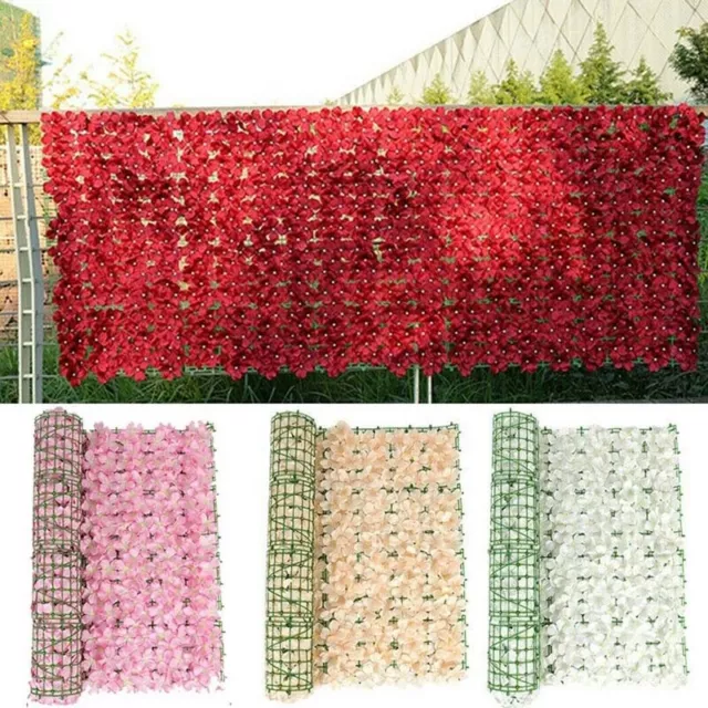 Künstliche Blume Spalier Garten Zaun Mauer Hochzeit Sichtschutz Dekor 0.5x1m