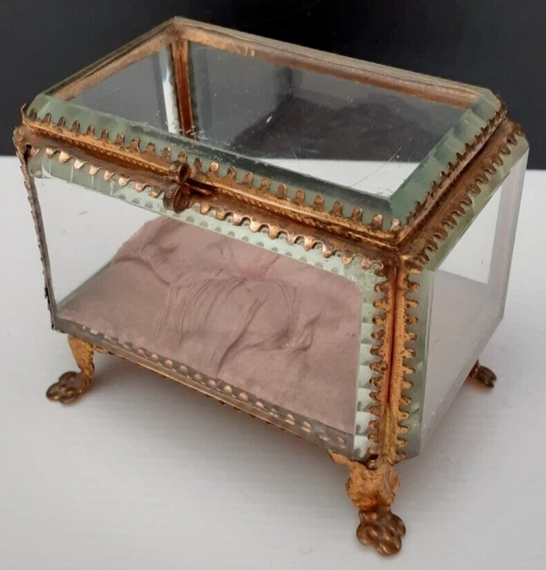 Porte Montre Gousset Décor Chasse à Courre - Coffret Verre Biseauté Style Napoléon III - Occasion