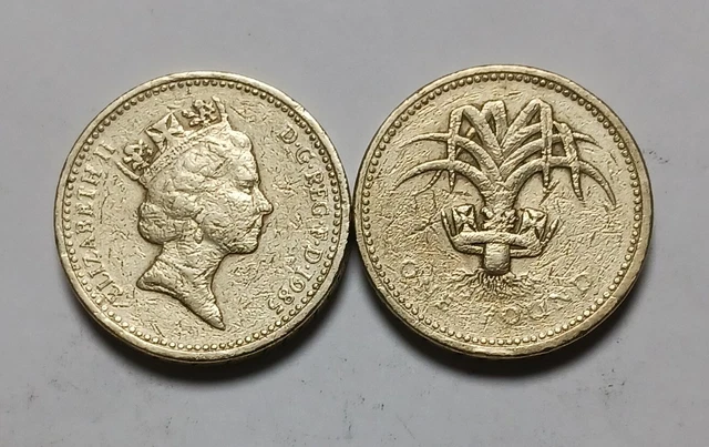 1x 1985 UK One Pound - One British £1 Coin - Elizabeth II - Great Britain
