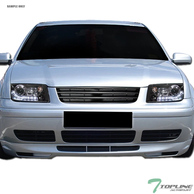 Topline For 1999-2005 Jetta Mk4 Horizontal Front Hood Bumper Grille - Matte Blk