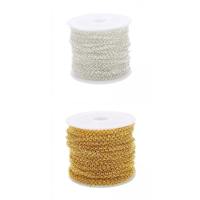 2x 10 Yards 3mm Largeur Lien Chaîne Collier Bracelet Pendentif Fabrication de