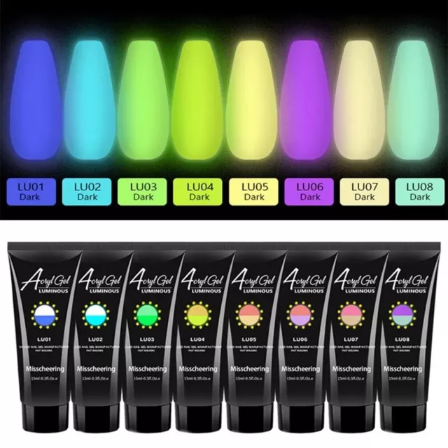 Glow In The Dark Nail Building Jelly Nail Polish Fast Builder Soak Off UV Gel *