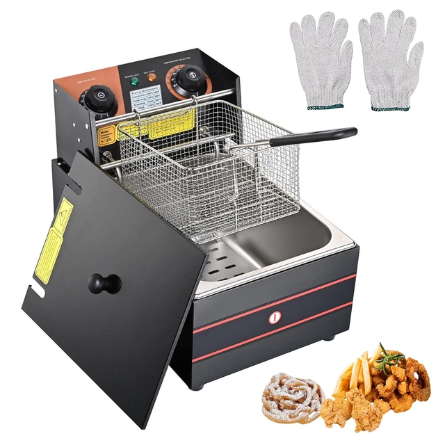 WeChef 2500W Commercial Electric Deep Fryer w/ Frying Basket Adjustable Timer