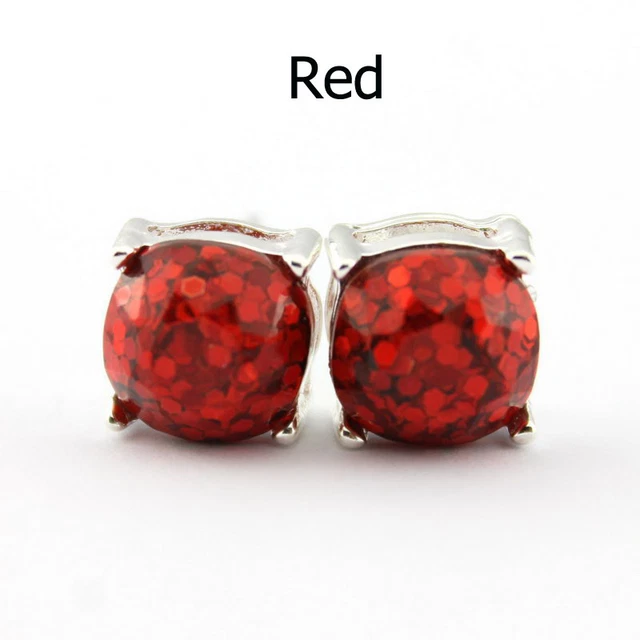 Hot Gold Plated New York Glitter Mini Studs Galaxy Glitter Square Stud Earrings