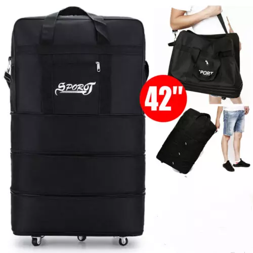 42" 6 Wheel Extra Large Lightweight Luggage Trolley Suitcase Travel Bag H V6F9