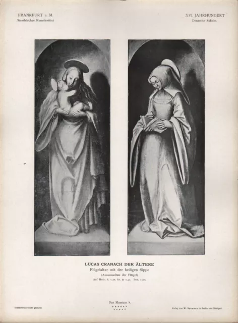 FRANKFURT/M, Lithografie, 1509: XVI. Jh Dt Schule Lucas Cranach Der Ältere Altar