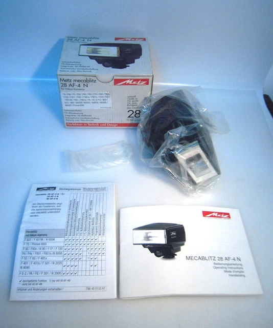 New Metz Mecablitz Flash 28 AF-4 N for use on All Nikon Film cameras. –K1112