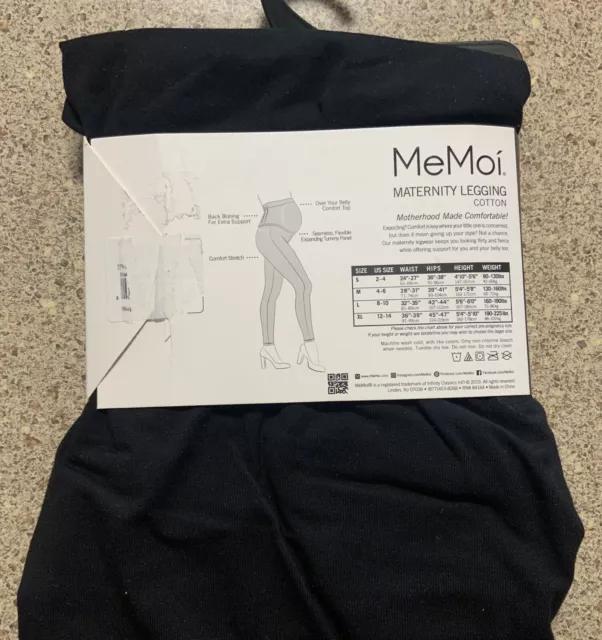 NEW! MEMOI BLACK Cotton Maternity Leggings XL £38.60 - PicClick UK