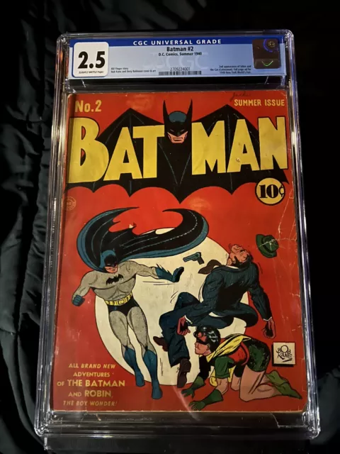 BATMAN #2 CGC 2.5 —  2nd JOKER & CATWOMAN. DC Grail from 1940! Only 140 exist!