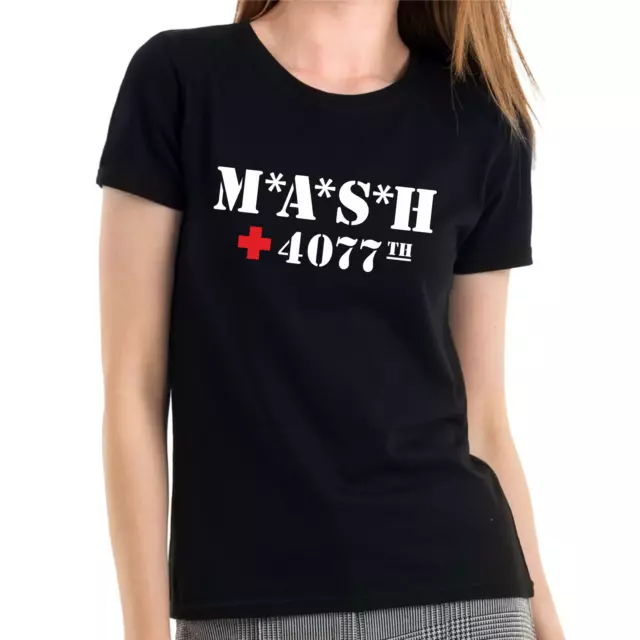 Mash M A S H D'Inspiration 4077th US Army Fan-Shirt Fan Retro Femmes Fillette