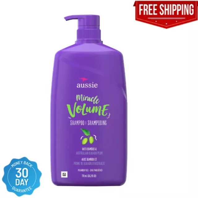 Aussie Miracle Volume Shampoo, Paraben Free, 26.2 fl oz