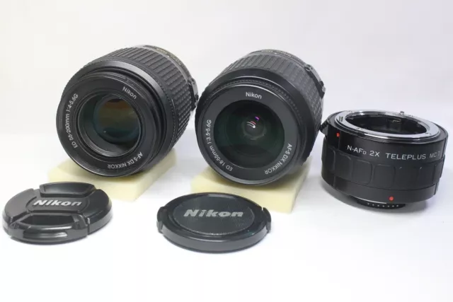 Lote de 2 Nikon Zoom Nikkor 55-200mm F/4-5.6G + 18-55mm F/3.5-5.6G +...