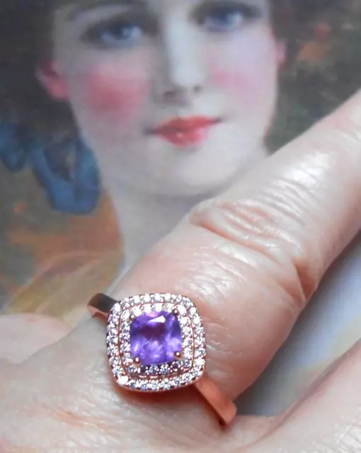 Bague ancienne Pompadour or argent améthyste brillants