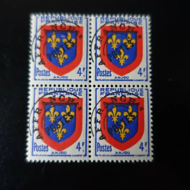 Timbre Preoblitéré Preo Armoiries Blason Anjou N°105 Bloc De 4 Neuf ** Luxe Mnh