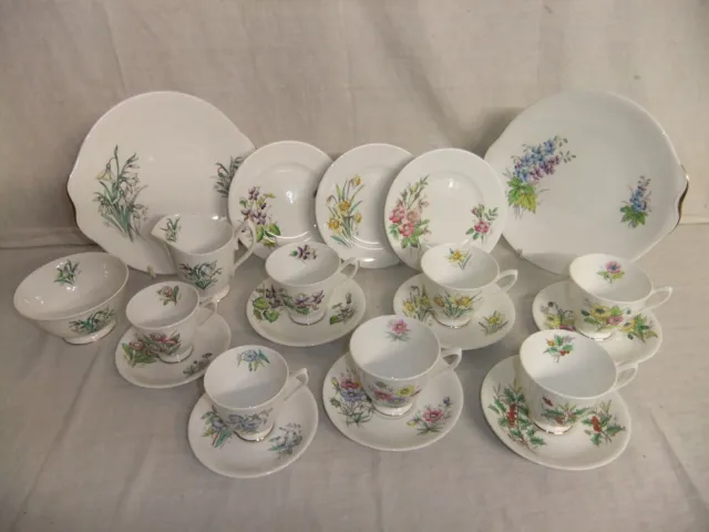 c4 Porcelain Royal Albert - FLOWER OF THE MONTH - vintage tableware - 3C3A