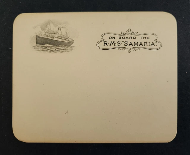 1930s antique RMS SAMARIA CUNARD cardstock NOTECARD unused