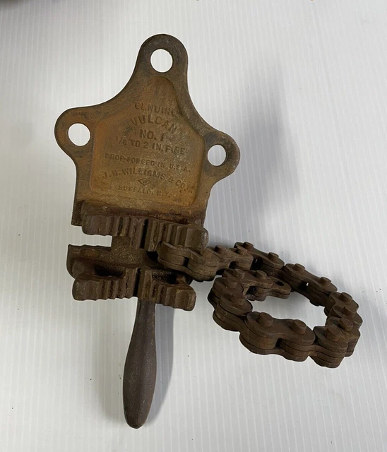 Vintage J.H. Willams & Co, Buffalo, NY  Vulcan NO. 1  Pipe Vise 1/8" - 2"