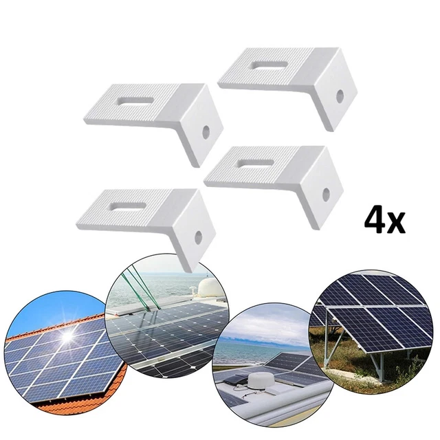 4x soporte de carril estribo de conexión ángulo 90° resistente al sol sistema solar fotovoltaico
