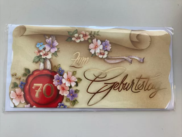 Glückwunschkarte 70 Geburtstag Urkunde Design aufklappbar