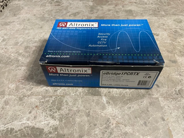 Altronix eBridge1PCRX & eBridge1PCTX eBRIDGE 1PCRTX IP/PoE Over Coax Kit