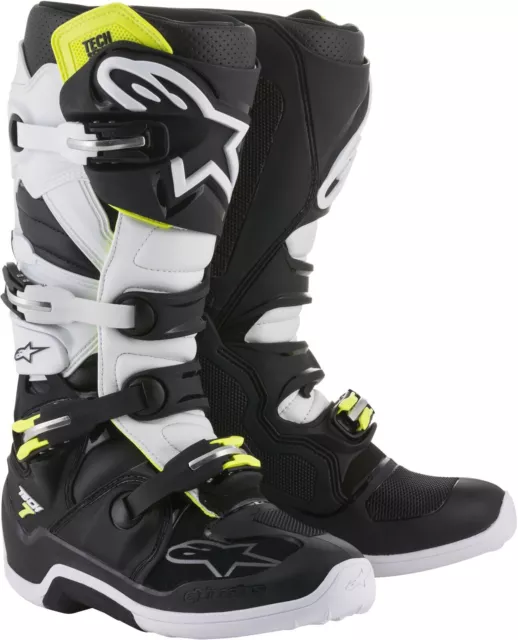 Botas Hombre Alpinestars Tech 7 MX Boots Blanco Negro Motocross Enduro 38 Eu 5