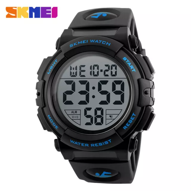 SKMEI Men Sports Watches Fashion Alarm Digital Watch Big Case LED Boy Wristwatch