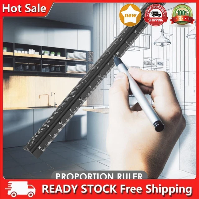 30cm Aluminum Alloy Scale Ruler Engineer Drawing Tool Measurement Tool