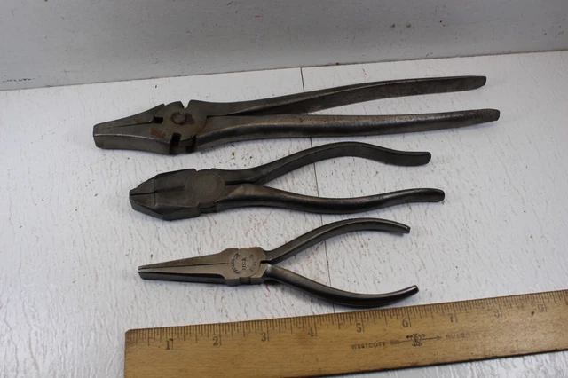 3 USA Made Pliers Klein. Kraeuter & JM King
