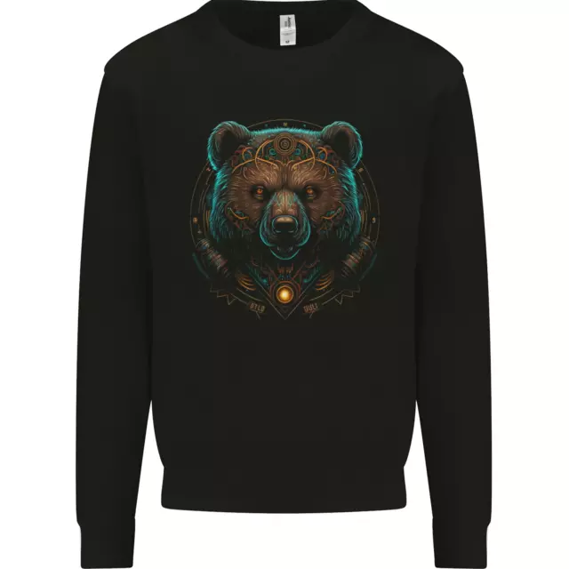 A Fantasy SCI-FI Grizzly Bear of the Future Kids Sweatshirt Jumper