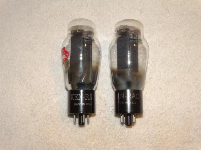 2 x 5U4g Ken-Rad Tubes *Black Plates**Strong Testing Pair*Hanging Filament*