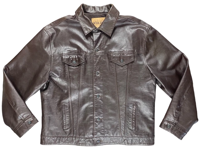 Gap blue jeans discount leather jacket