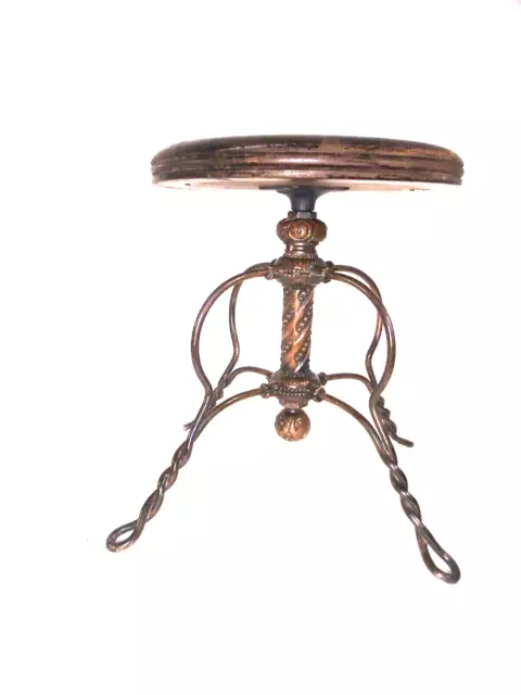 Antique Victorian Tonk  Chicago Organ Piano Stool  Vintage Vanity Chair